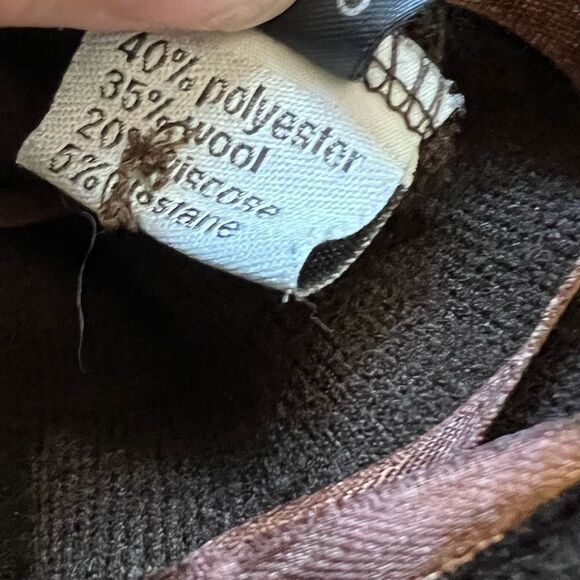 VINTAGE Wool Blend Brown Knit Drop Waist Plaid Skirt Long Sleeve Dress 48 - Picture 10 of 10